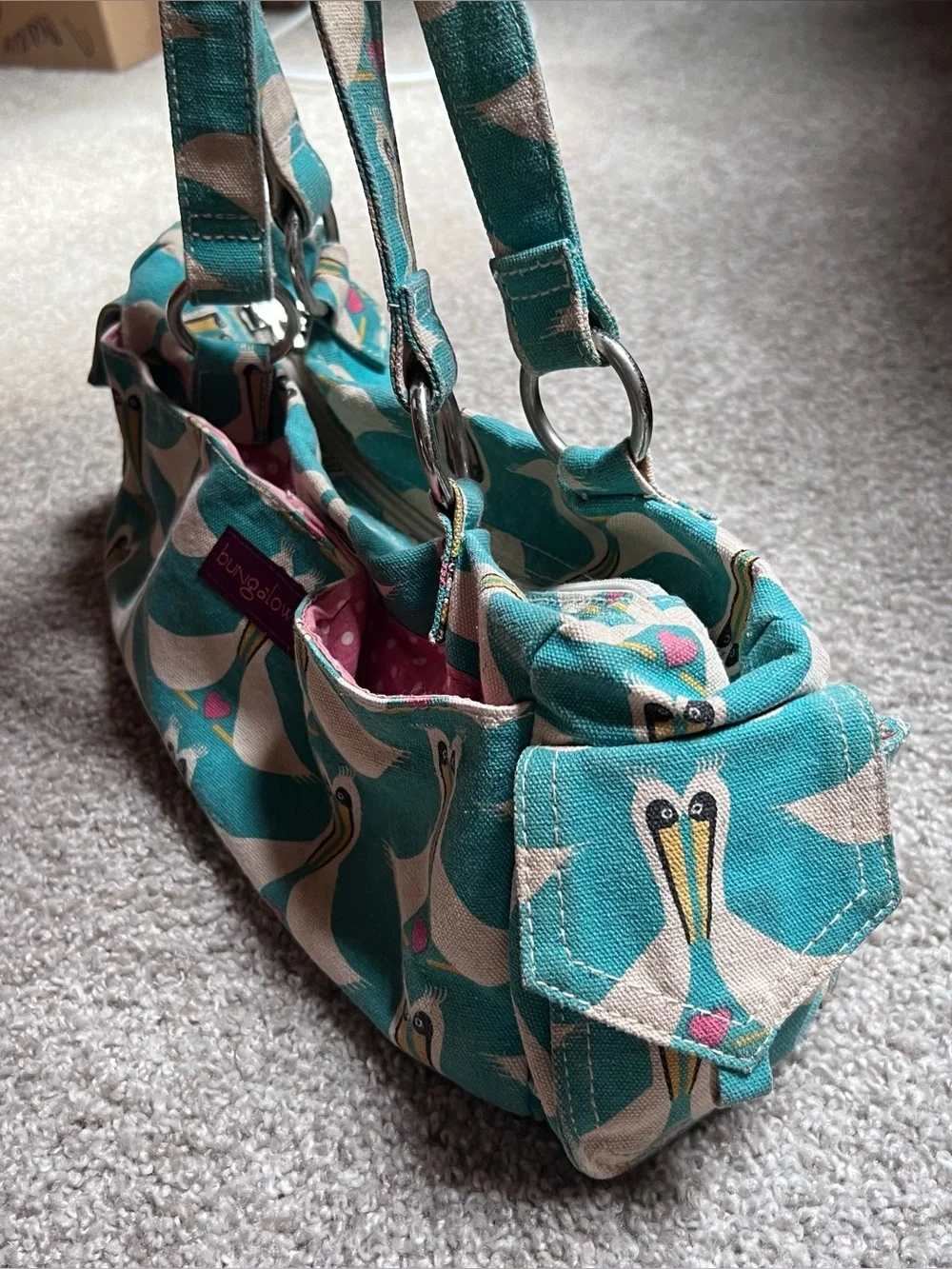 Bungalow360 Satchel Purse in Pelican Print